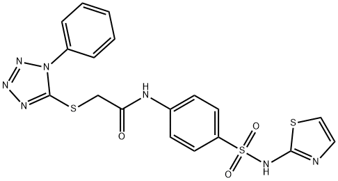 2-(1-phenyltetrazol-5-yl)sulfanyl-N-[4-(1,3-thiazol-2-ylsulfamoyl)phenyl]acetamide Structure