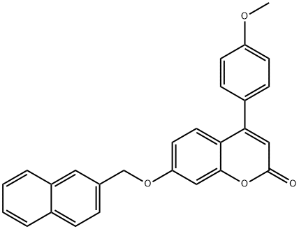 4-(4-methoxyphenyl)-7-(naphthalen-2-ylmethoxy)chromen-2-one 구조식 이미지