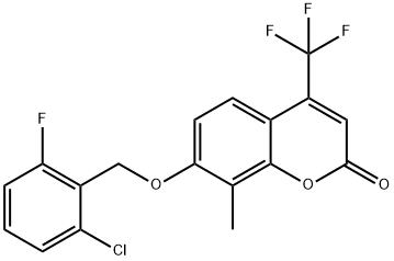 7-[(2-chloro-6-fluorophenyl)methoxy]-8-methyl-4-(trifluoromethyl)chromen-2-one 구조식 이미지