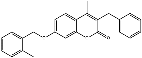 3-benzyl-4-methyl-7-[(2-methylphenyl)methoxy]chromen-2-one 구조식 이미지