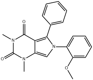 6-(2-methoxyphenyl)-1,3-dimethyl-5-phenylpyrrolo[3,4-d]pyrimidine-2,4-dione Structure