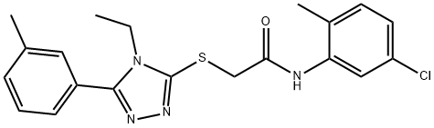 N-(5-chloro-2-methylphenyl)-2-[[4-ethyl-5-(3-methylphenyl)-1,2,4-triazol-3-yl]sulfanyl]acetamide 구조식 이미지