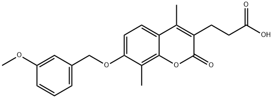 3-[7-[(3-methoxyphenyl)methoxy]-4,8-dimethyl-2-oxochromen-3-yl]propanoic acid Structure