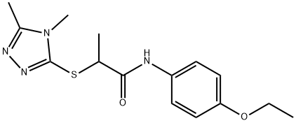 2-[(4,5-dimethyl-1,2,4-triazol-3-yl)sulfanyl]-N-(4-ethoxyphenyl)propanamide 구조식 이미지