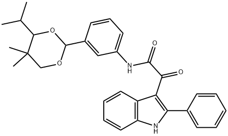 N-[3-(5,5-dimethyl-4-propan-2-yl-1,3-dioxan-2-yl)phenyl]-2-oxo-2-(2-phenyl-1H-indol-3-yl)acetamide Structure