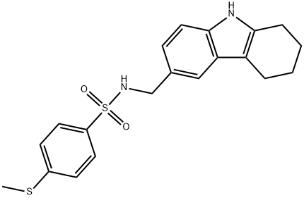 4-methylsulfanyl-N-(6,7,8,9-tetrahydro-5H-carbazol-3-ylmethyl)benzenesulfonamide 구조식 이미지