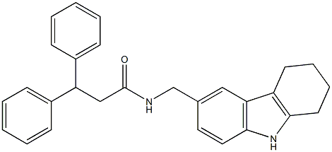 3,3-diphenyl-N-(6,7,8,9-tetrahydro-5H-carbazol-3-ylmethyl)propanamide 구조식 이미지