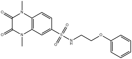 1,4-dimethyl-2,3-dioxo-N-(2-phenoxyethyl)quinoxaline-6-sulfonamide 구조식 이미지