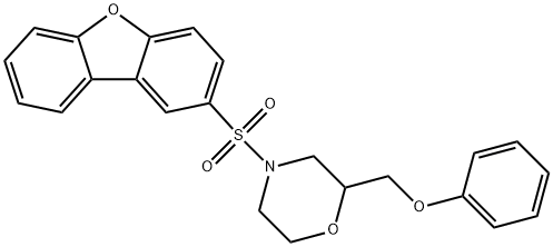 4-dibenzofuran-2-ylsulfonyl-2-(phenoxymethyl)morpholine Structure