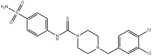 4-[(3,4-dichlorophenyl)methyl]-N-(4-sulfamoylphenyl)piperazine-1-carbothioamide 구조식 이미지