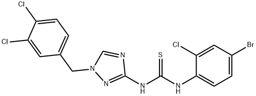 1-(4-bromo-2-chlorophenyl)-3-[1-[(3,4-dichlorophenyl)methyl]-1,2,4-triazol-3-yl]thiourea Structure