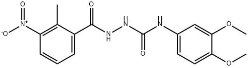 1-(3,4-dimethoxyphenyl)-3-[(2-methyl-3-nitrobenzoyl)amino]urea Structure