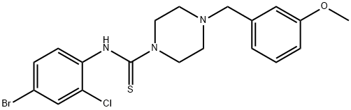 N-(4-bromo-2-chlorophenyl)-4-[(3-methoxyphenyl)methyl]piperazine-1-carbothioamide Structure
