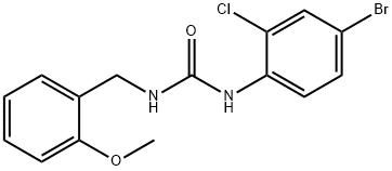 1-(4-bromo-2-chlorophenyl)-3-[(2-methoxyphenyl)methyl]urea 구조식 이미지