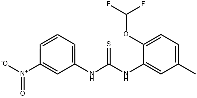 1-[2-(difluoromethoxy)-5-methylphenyl]-3-(3-nitrophenyl)thiourea 구조식 이미지