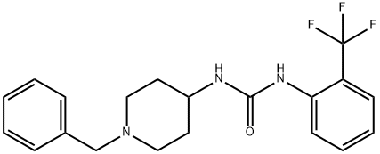 1-(1-benzylpiperidin-4-yl)-3-[2-(trifluoromethyl)phenyl]urea 구조식 이미지