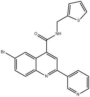 6-bromo-2-pyridin-3-yl-N-(thiophen-2-ylmethyl)quinoline-4-carboxamide Structure