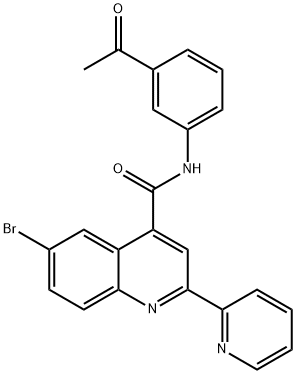 N-(3-acetylphenyl)-6-bromo-2-pyridin-2-ylquinoline-4-carboxamide 구조식 이미지