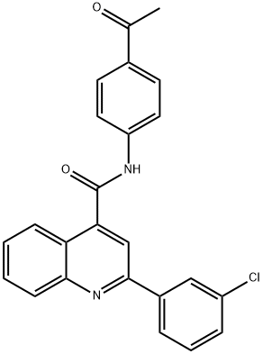 N-(4-acetylphenyl)-2-(3-chlorophenyl)quinoline-4-carboxamide 구조식 이미지