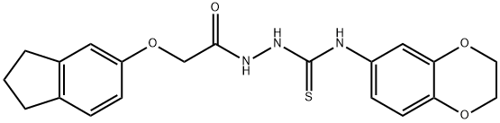 1-(2,3-dihydro-1,4-benzodioxin-6-yl)-3-[[2-(2,3-dihydro-1H-inden-5-yloxy)acetyl]amino]thiourea 구조식 이미지