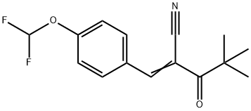 (2Z)-2-[[4-(difluoromethoxy)phenyl]methylidene]-4,4-dimethyl-3-oxopentanenitrile 구조식 이미지