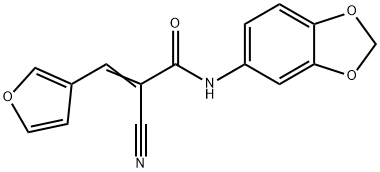 (Z)-N-(1,3-benzodioxol-5-yl)-2-cyano-3-(furan-3-yl)prop-2-enamide Structure