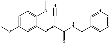 (Z)-2-cyano-3-(2,5-dimethoxyphenyl)-N-(pyridin-3-ylmethyl)prop-2-enamide Structure