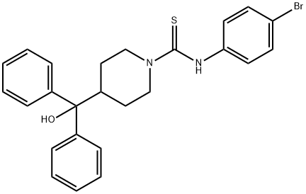 N-(4-bromophenyl)-4-[hydroxy(diphenyl)methyl]piperidine-1-carbothioamide 구조식 이미지