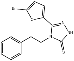 3-(5-bromofuran-2-yl)-4-(2-phenylethyl)-1H-1,2,4-triazole-5-thione 구조식 이미지