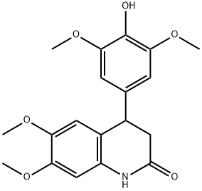 4-(4-hydroxy-3,5-dimethoxyphenyl)-6,7-dimethoxy-3,4-dihydro-1H-quinolin-2-one Structure