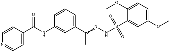 N-[3-[(E)-N-[(2,5-dimethoxyphenyl)sulfonylamino]-C-methylcarbonimidoyl]phenyl]pyridine-4-carboxamide Structure