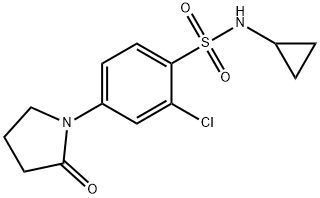 2-chloro-N-cyclopropyl-4-(2-oxopyrrolidin-1-yl)benzenesulfonamide 구조식 이미지