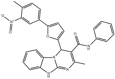 2-methyl-4-[5-(4-methyl-3-nitrophenyl)furan-2-yl]-N-phenyl-1,4-dihydropyrimido[1,2-a]benzimidazole-3-carboxamide Structure
