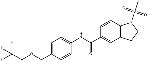1-methylsulfonyl-N-[4-(2,2,2-trifluoroethoxymethyl)phenyl]-2,3-dihydroindole-5-carboxamide Structure