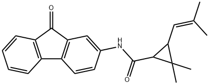 2,2-dimethyl-3-(2-methylprop-1-enyl)-N-(9-oxofluoren-2-yl)cyclopropane-1-carboxamide Structure