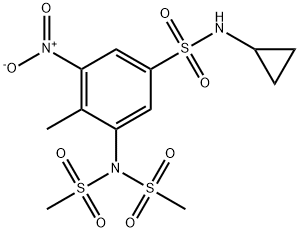 3-[bis(methylsulfonyl)amino]-N-cyclopropyl-4-methyl-5-nitrobenzenesulfonamide Structure