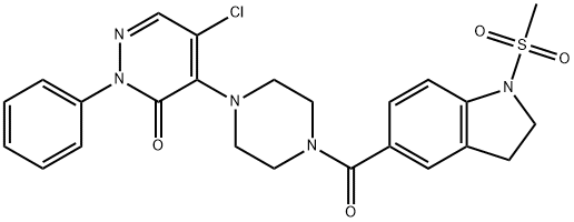 5-chloro-4-[4-(1-methylsulfonyl-2,3-dihydroindole-5-carbonyl)piperazin-1-yl]-2-phenylpyridazin-3-one 구조식 이미지