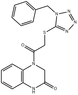 4-[2-(1-benzyltetrazol-5-yl)sulfanylacetyl]-1,3-dihydroquinoxalin-2-one Structure