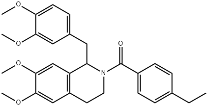 [1-[(3,4-dimethoxyphenyl)methyl]-6,7-dimethoxy-3,4-dihydro-1H-isoquinolin-2-yl]-(4-ethylphenyl)methanone 구조식 이미지