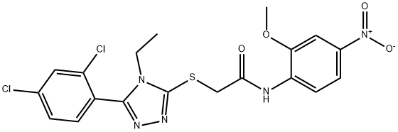 2-[[5-(2,4-dichlorophenyl)-4-ethyl-1,2,4-triazol-3-yl]sulfanyl]-N-(2-methoxy-4-nitrophenyl)acetamide Structure