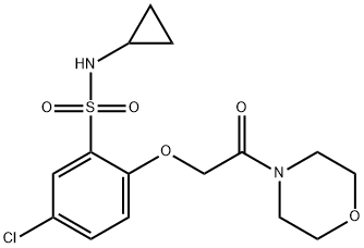 5-chloro-N-cyclopropyl-2-(2-morpholin-4-yl-2-oxoethoxy)benzenesulfonamide Structure