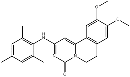 9,10-dimethoxy-2-(2,4,6-trimethylanilino)-6,7-dihydropyrimido[6,1-a]isoquinolin-4-one 구조식 이미지