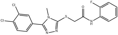 2-[[5-(3,4-dichlorophenyl)-4-methyl-1,2,4-triazol-3-yl]sulfanyl]-N-(2-fluorophenyl)acetamide 구조식 이미지