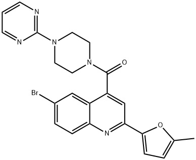[6-bromo-2-(5-methylfuran-2-yl)quinolin-4-yl]-(4-pyrimidin-2-ylpiperazin-1-yl)methanone 구조식 이미지