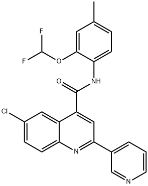 6-chloro-N-[2-(difluoromethoxy)-4-methylphenyl]-2-pyridin-3-ylquinoline-4-carboxamide Structure