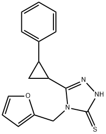 4-(furan-2-ylmethyl)-3-(2-phenylcyclopropyl)-1H-1,2,4-triazole-5-thione Structure