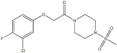 2-(3-chloro-4-fluorophenoxy)-1-(4-methylsulfonylpiperazin-1-yl)ethanone Structure