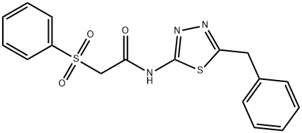 2-(benzenesulfonyl)-N-(5-benzyl-1,3,4-thiadiazol-2-yl)acetamide Structure