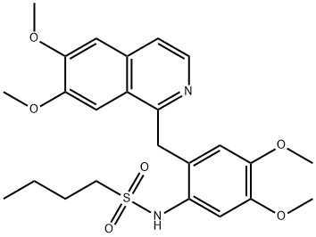 N-[2-[(6,7-dimethoxyisoquinolin-1-yl)methyl]-4,5-dimethoxyphenyl]butane-1-sulfonamide 구조식 이미지