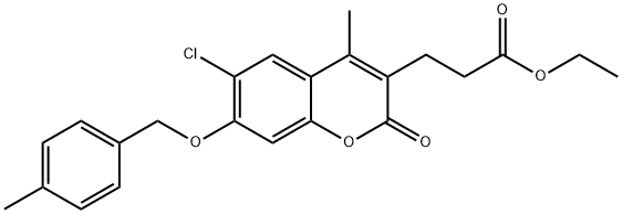 ethyl 3-[6-chloro-4-methyl-7-[(4-methylphenyl)methoxy]-2-oxochromen-3-yl]propanoate Structure